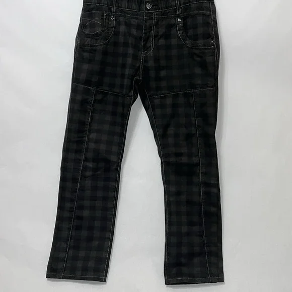 Kayden K California Plaid Jeans Skinny‎ Checker Men 36x30 Excellent Condition