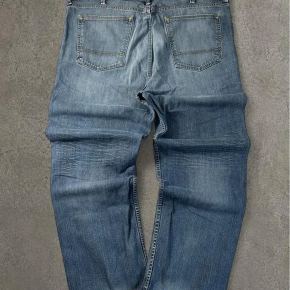 The Foundry Supply Co Mens 44x32 Baggy Faded Skater Grunge Denim Jeans Blue