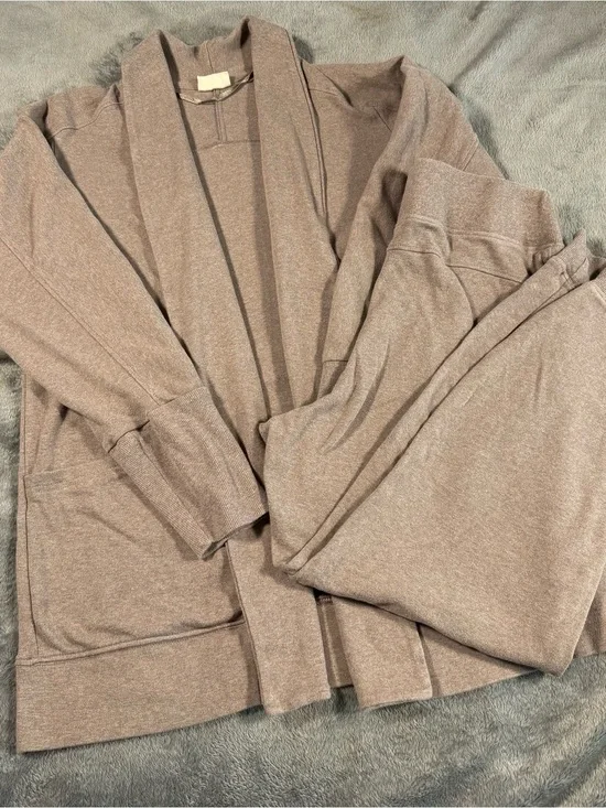 Pact Airplane Travel Set Cardigan Jogger Pants Organic Cotton Medium