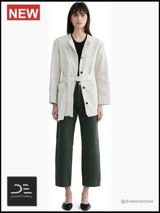 High-Rise Straight Leg Utility Pants Organic Cotton Twill