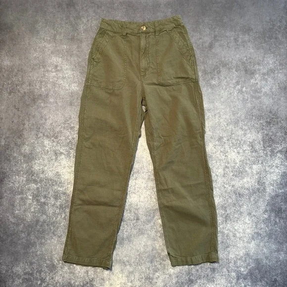 Billabong Womens Olive Green High Rise Utility Carpenter Pants 25 OG107 Military