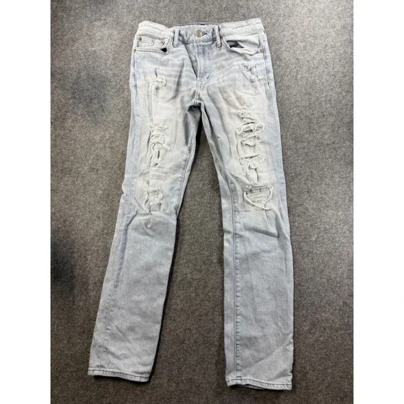 American Eagle Airflex+ Slim Distressed Light Wash Jeans Mens 30x32