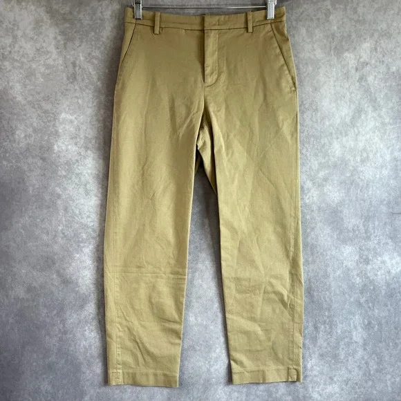Vince Chino Pants Womens 0 Khaki Tan V112022387 Italian Fabric Slim Tapered NWT‎