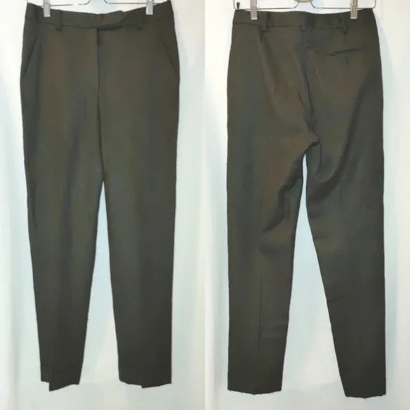 Salvatore Ferragamo Wool‎ Cashmere Tapered Cuffed Ankle Trouser Pants Brown 2 4