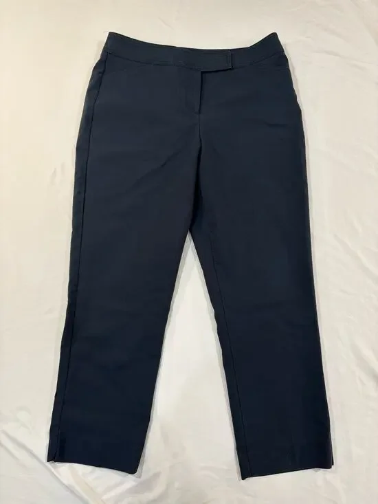 Talbots Curvy Navy Blue Straight Leg Dress Pants Trousers Size 12