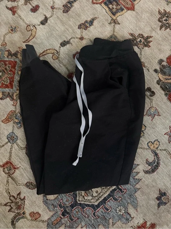 Figs Black Jogger with White Drawstring
