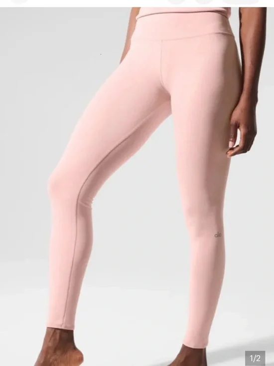 ALO Yoga Blush Pink High-Rise Leggings airbrush. New! L