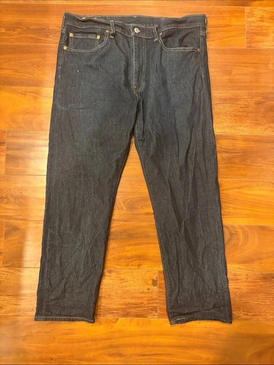 Levi Strauss Men's 502 Taper Fit Jeans Dark Wash Denim Blue - 36x29