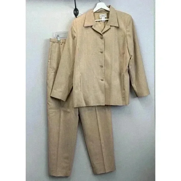 Vintage Pendleton Women's Size‎ 16 Brown Virgin Wool Suit Jacket And Pant Set