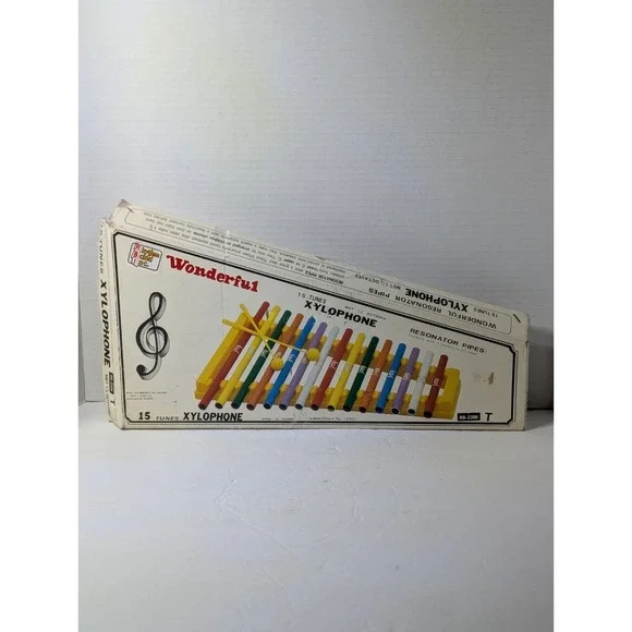Vintage WONDERFUL XYLOPHONE 15 Notes With RESONATOR PIPES W/Box RARE