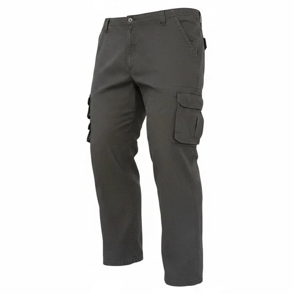 Wrangler Cargo Pants Mens 42X30 Gray 7 Pockets Regular Taper Outdoor Canvas