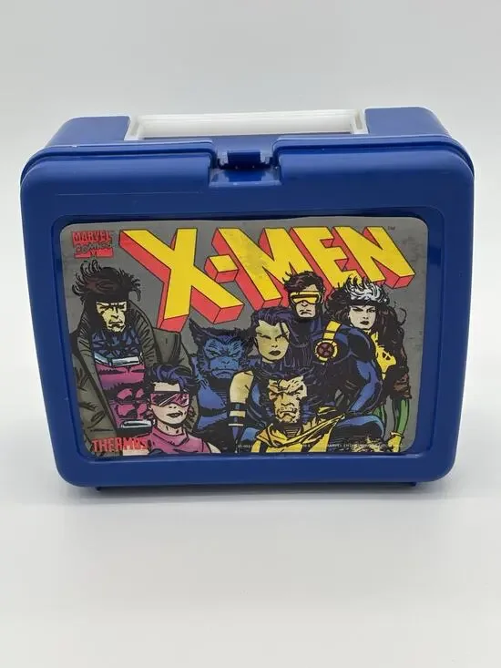 Vintage 1990’s Marvel Comics X-Men Blue Plastic Lunchbox by Thermos Comp. USA