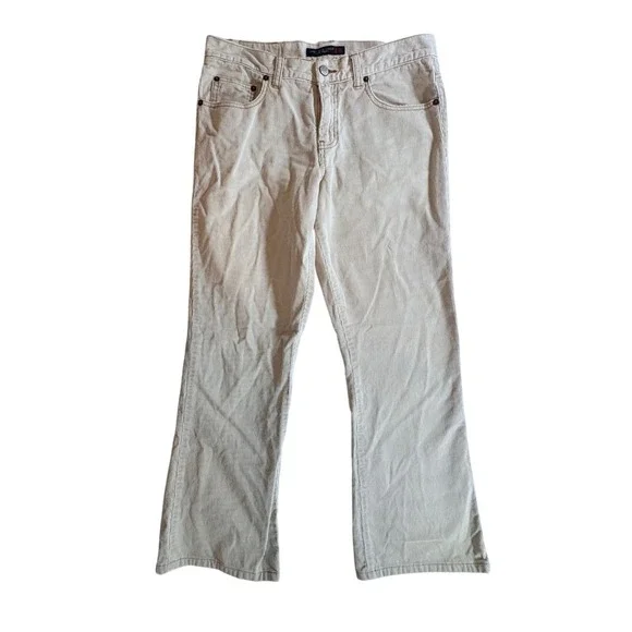 American Eagle Corduroy Pants Womens 6 Cream Bootcut Fine Wale Cotton Casual