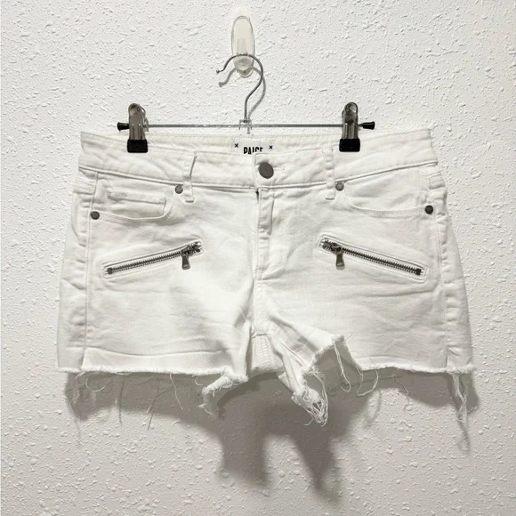 PAIGE indio Zippered Cut-Off Distressed Jean‎ Shorts 27