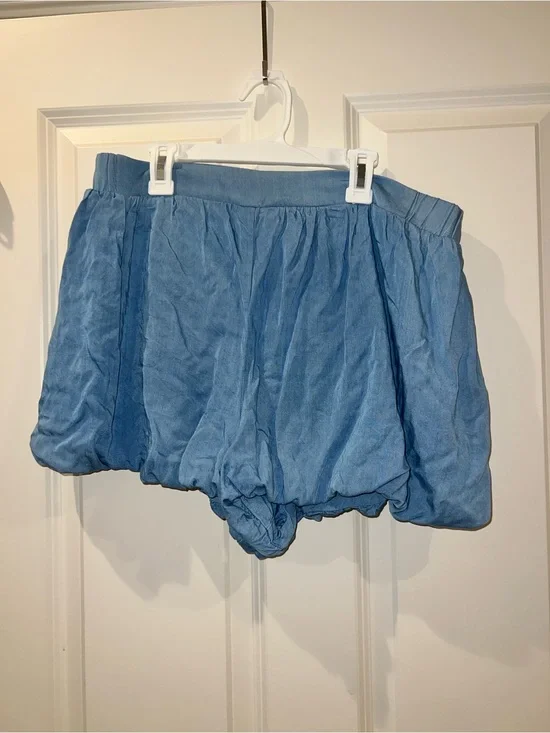 Altar'd State Light Blue Bubble-Hem Shorts