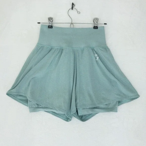 Gymshark Vital 2-in-1 Shorts Womens Medium Blue Running Athletic Lined