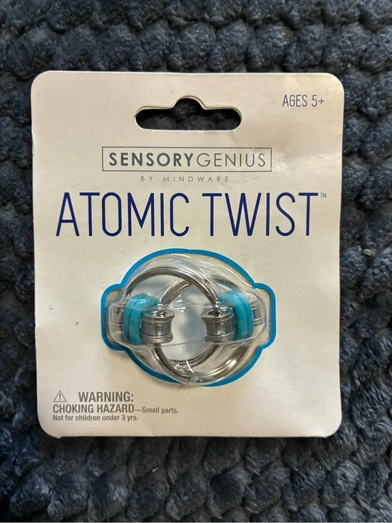 Sensory Genius Atomic Twist Fidget Toy - Silver with Teal