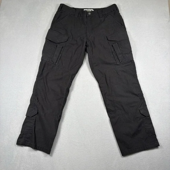 First Tactical Pants Mens 34x29 Black Cargo Tactical Work Utility Ripstop