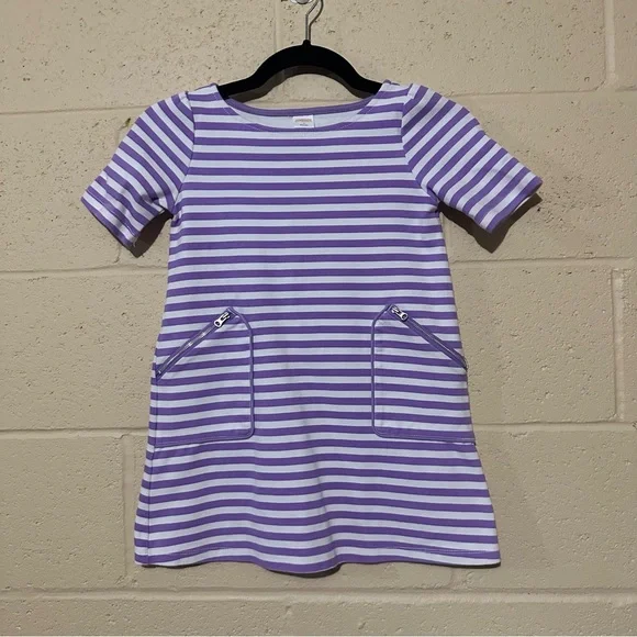Gymboree Girls Dress Purple and White‎ Stripes Size 6