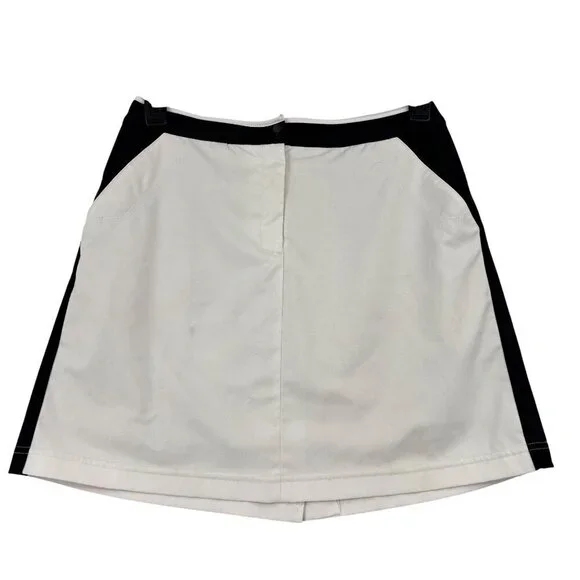 Tail Tech Golf Skort Size 8 White Black Skirt Built In Shorts Pockets‎ Stretch