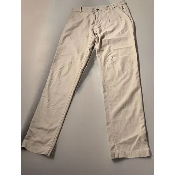 Lululemon Commission Pant Classic Tan Khaki Men Size 35x32 Stretch Chino Pockets