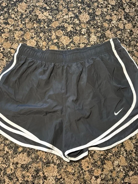 Nike Women's Charcoal Gray Athletic Shorts with White Piping