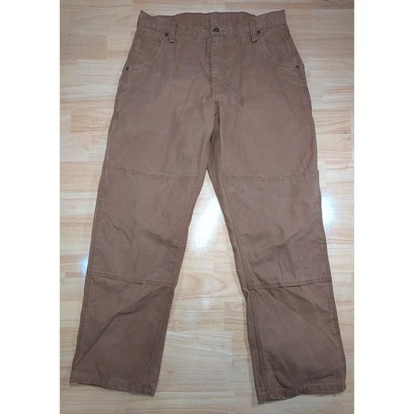 Key Mens Brown Double Knee Duck Canvas Carpenter Work Pants 34x30 453.28 Utility