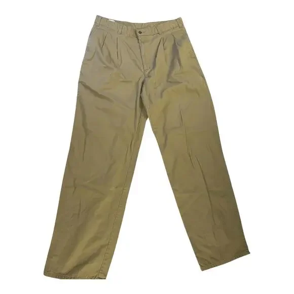 Dockers Pants Mens 36x34 D4‎ Relaxed Fit Khaki Business Pleated Beige