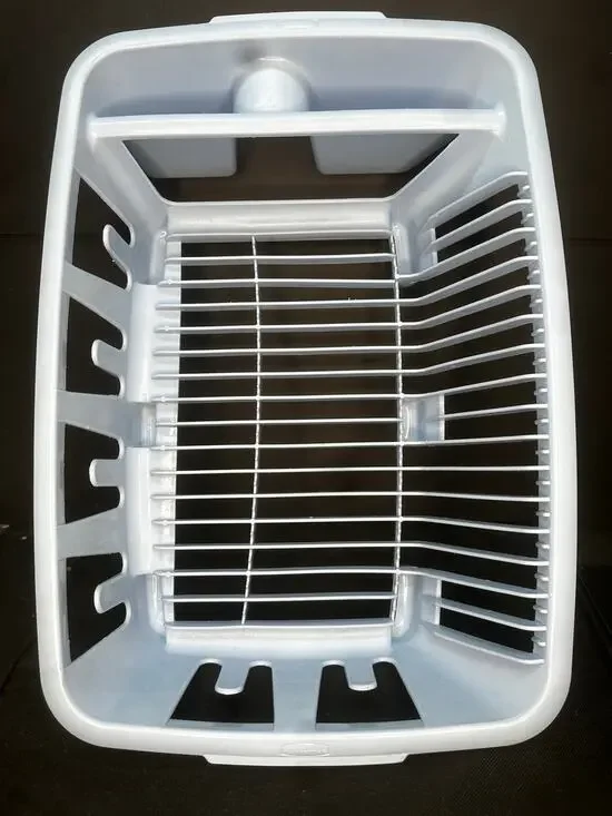VTG Rubbermaid Twin Sink Dish Drying Drainer Country Blue 6049 *1 slat broken