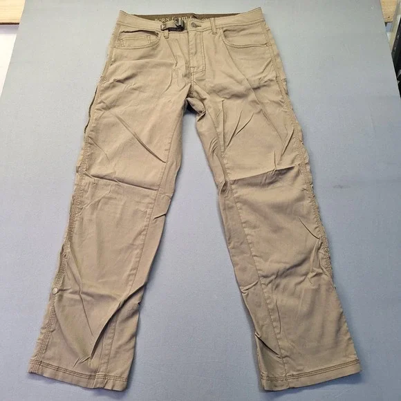 Prana Zion Mens Brown Stretch Nylon Hiking Climbing Pants 33x30 Camping Outdoor