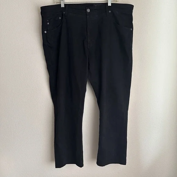 AG Adriano Goldschmied Everett Pants Mens 40‎ Black Slim Straight Italian Fabric