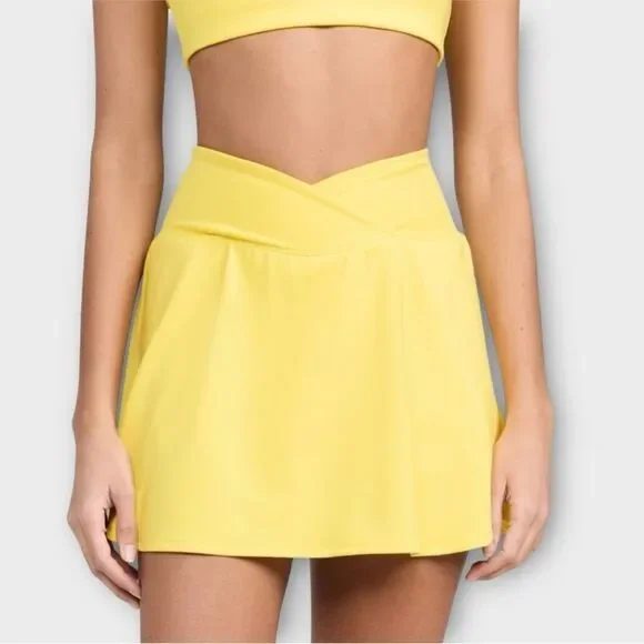 Year of Ours Maria‎ Active Tennis Skort in Lemon Yellow Women's Size XS NWT