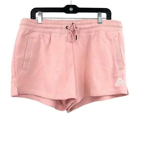 Reebok Size XL Shorts Pink Elastic‎ Waist Drawstring Relaxed Fit Pull On NWT