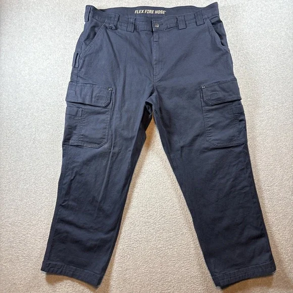 Duluth Trading Fire Flex Hose Navy Blue Cargo Men's 42x30 Canvas Pants Work