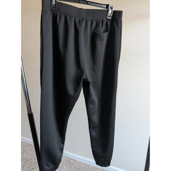 Fried‎ Denim Mens XL Black Reflective Trim Jogger Pants Zipper Pockets RN121557