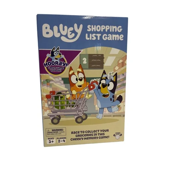 Bluey Shopping List Game Race to Collect‎ Groceries Memory Game Ages 3+