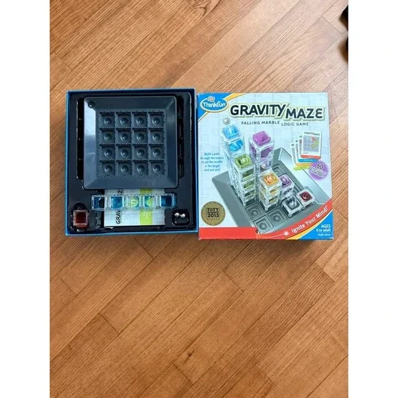 Thinkfun Gravity Maze marble puzzle logic with cards game good used condition