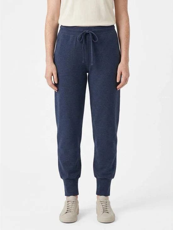 Patagonia Ahnya Joggers Patch Pocket Organic Cotton Blend Heather Navy S