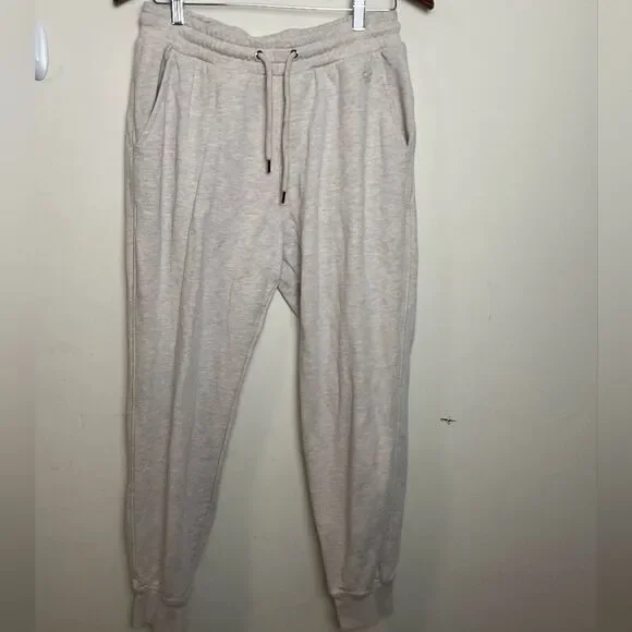 Ted Baker London Jersey Jogger Beige Marl Sweat Pants Elastic Waist Mens 32