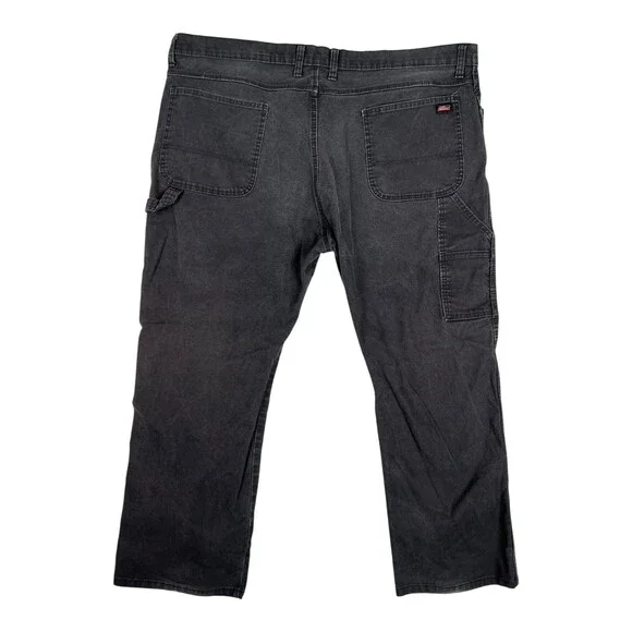 VTG Dickies Pants Mens 44x30 Black Workwear Utility Carpenter Grunge Sun Faded