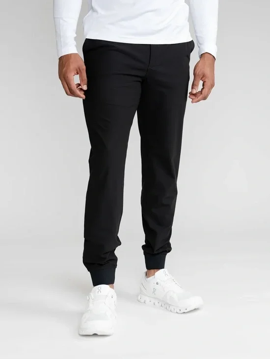 Rhoback Delta Performance Jogger Pants Mens Medium Black Golf Tennis Athleisure
