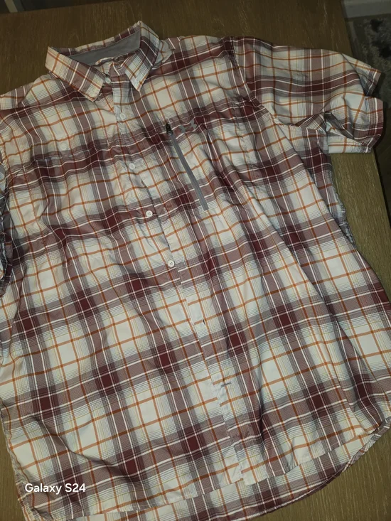 Under Armour Men's 3XL Short Sleeve Plaid Button-Down Fishing Shirt