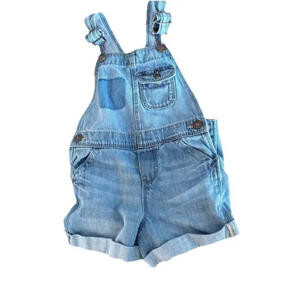 OshKosh B'gosh‎ Short Overalls Shortall Toddler Size 3 Denim Classic