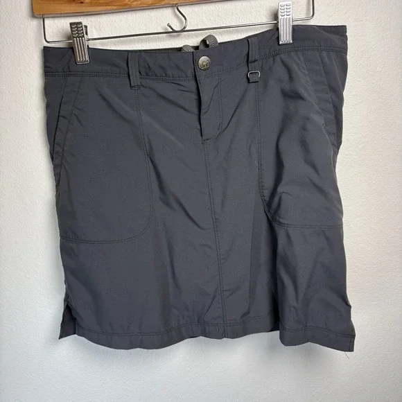 REI Women 6 Grey Skort Gorpcore Hiking Stretch Nylon