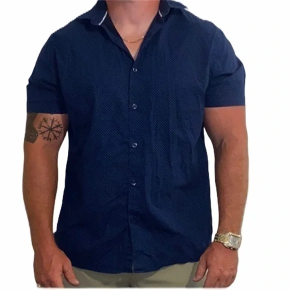 Denim & Flower short sleeve button down, slim fit