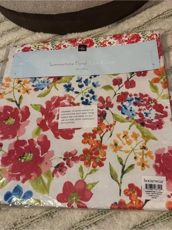 NWT Homewear Summertime Floral Table Runner 14