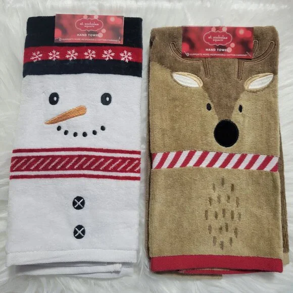 St. Nicholas Square Winter/Holiday Hand Towel Set