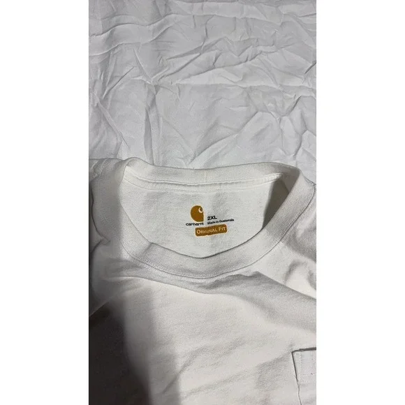 Carhartt Mens Original Fit Pocket T-Shirt White Size 2XL K87