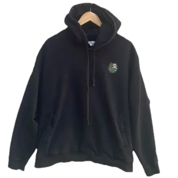 Sanctuary Black Graphic Hoodie Large
