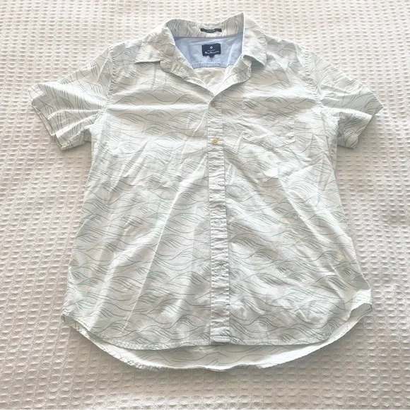 Ben Sherman Light Green Patterned Casual Button Down Shirt size large